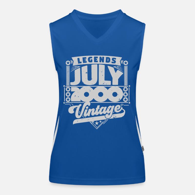 Vintage Geburtstagsgeschenk Juli 2000, Juli. Funktionelles Kontrast-Tank Top für Frauen