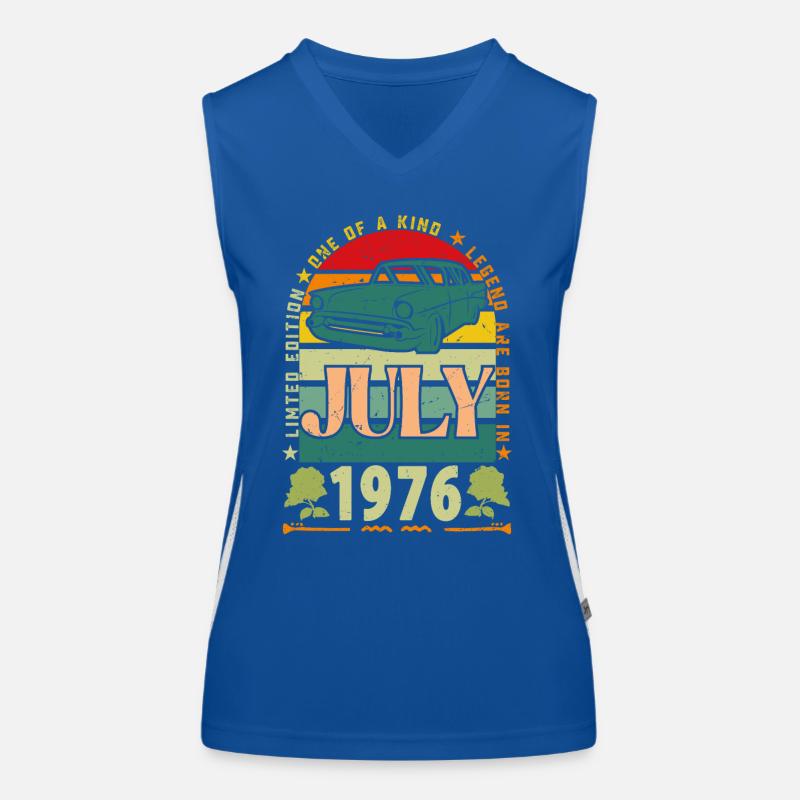 Geburtstagsgeschenk Juli 1976. Funktionelles Kontrast-Tank Top für Frauen