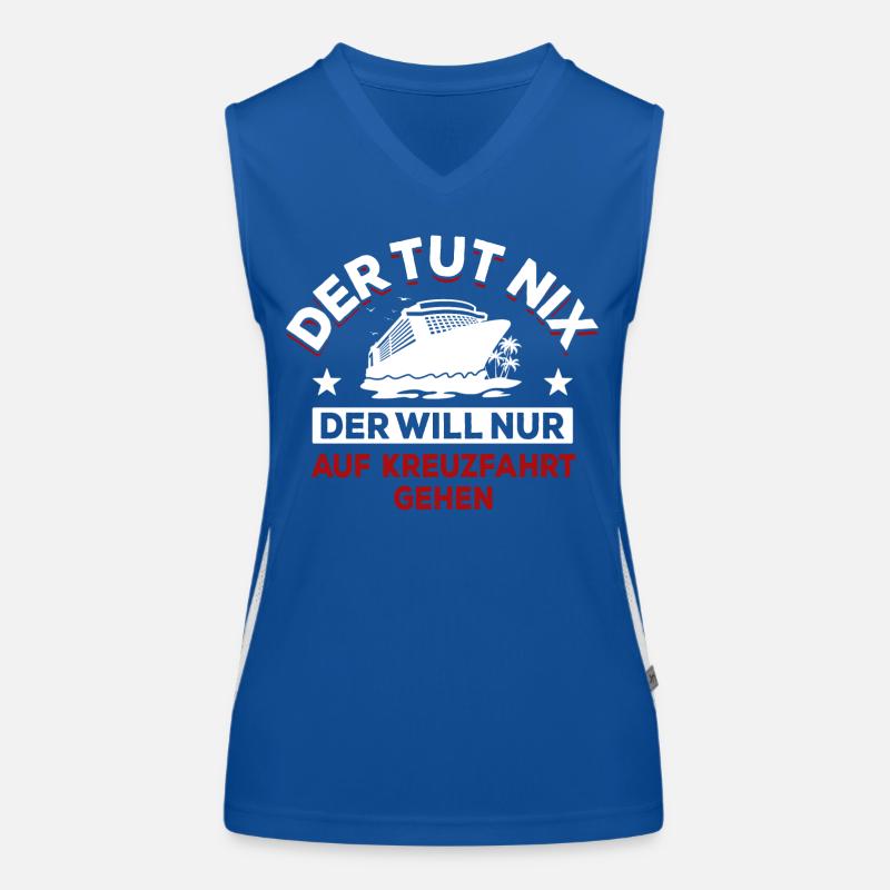 Der tut nix der will nur auf Kreuzfahrt gehen Funktionelles Kontrast-Tank Top für Frauen