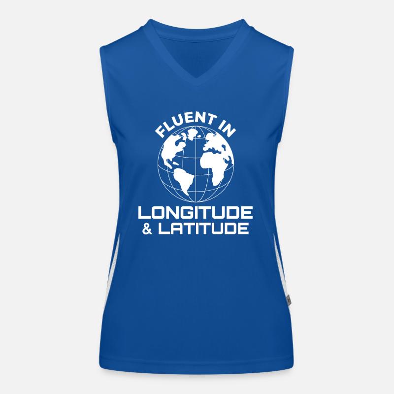 Fluent Longitude Latitude GIS Globe Débardeur respirant contrasté Femme