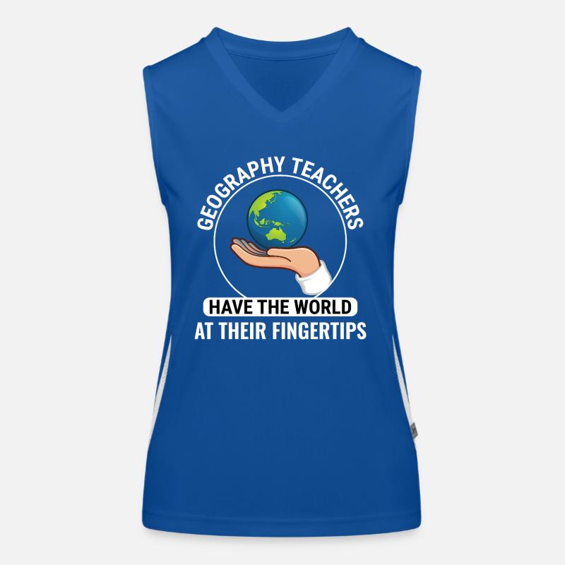 GIS Hand Globe World Spatial Data Geography Women's Functional Contrast Tank Top