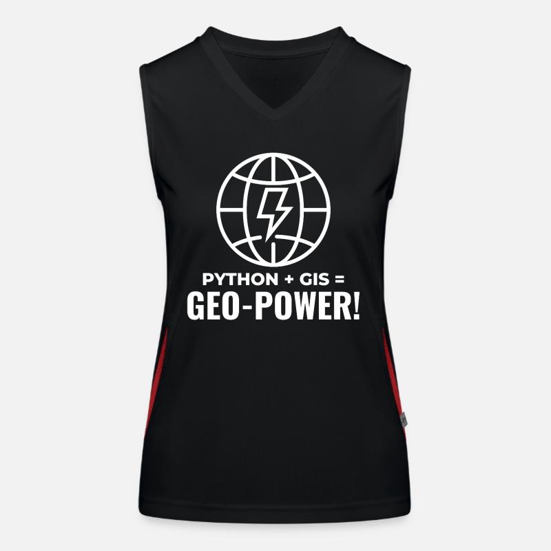 Python GIS Geo-Power Programming Geospatial Women's Functional Contrast Tank Top