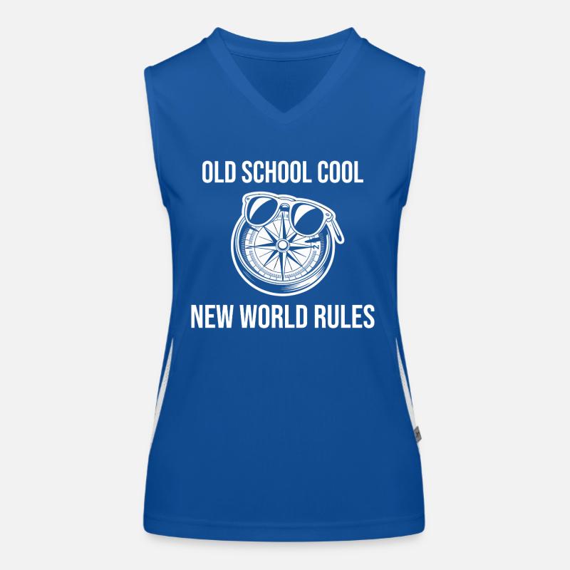 Old School Cool New World Rules Compass Women's Functional Contrast Tank Top
