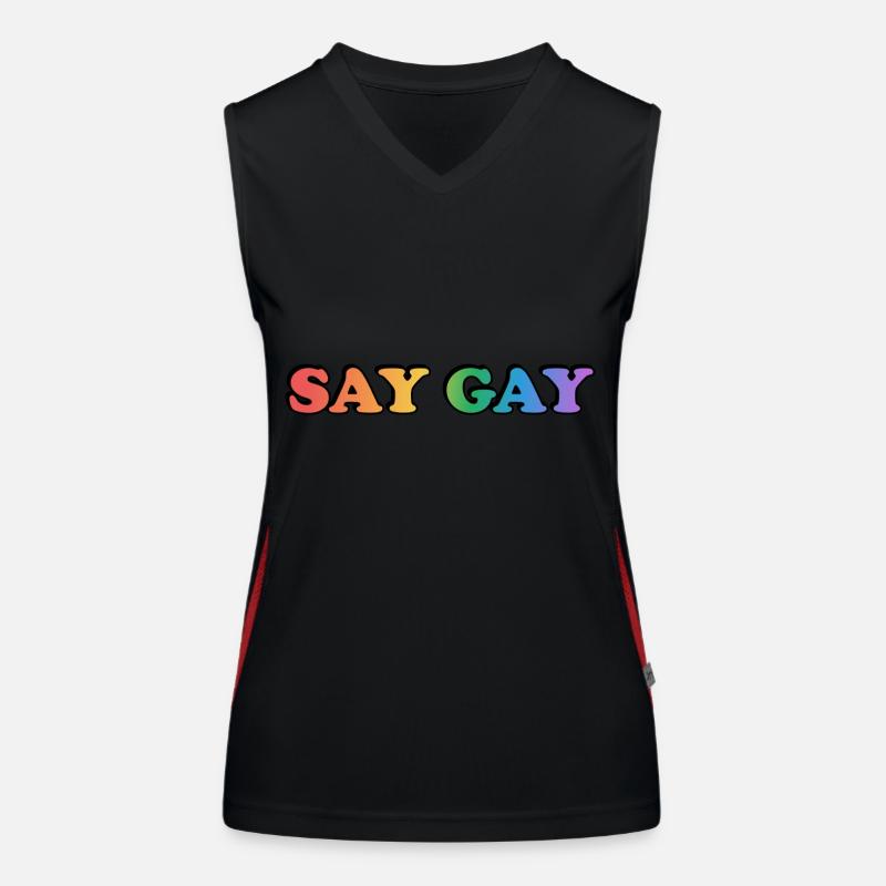 Accessoires SAY GAY LGBTQ PRIDE - Débardeur respirant contrasté Femme