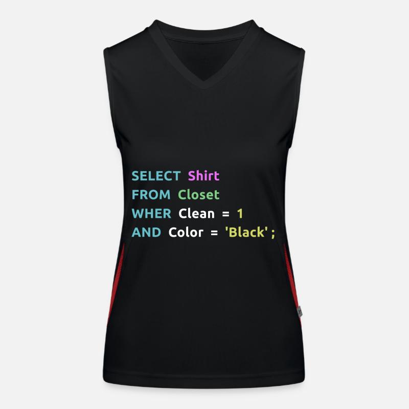 Nerd Computer Computer Work Coder Gift Idea - Women's Functional Contrast Tank Top - black/red