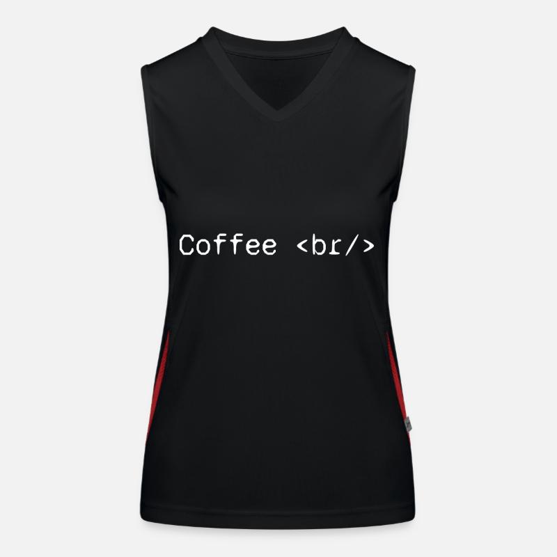 Café web developer humor funny Women's Functional Contrast Tank Top