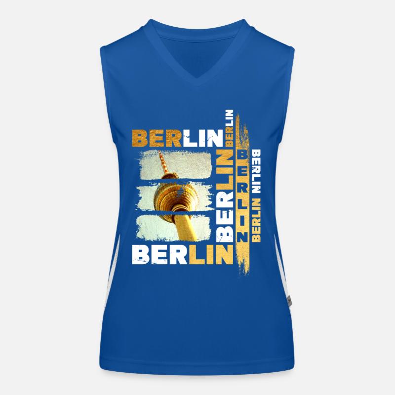 Berlin Skyline Gold Germany City Grunge Women's Functional Contrast Tank Top