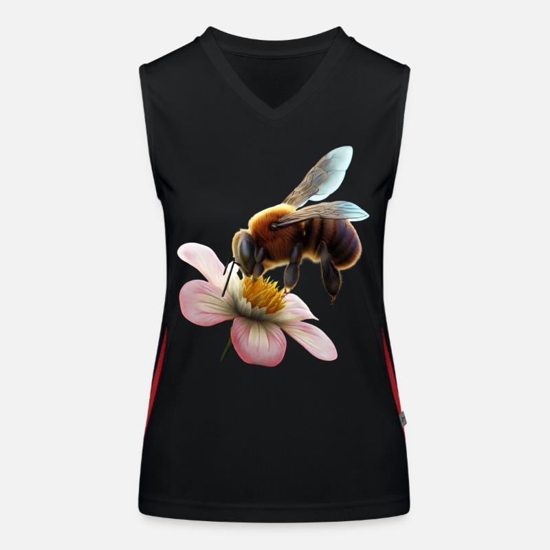 Bee on flower Women's Functional Contrast Tank Top