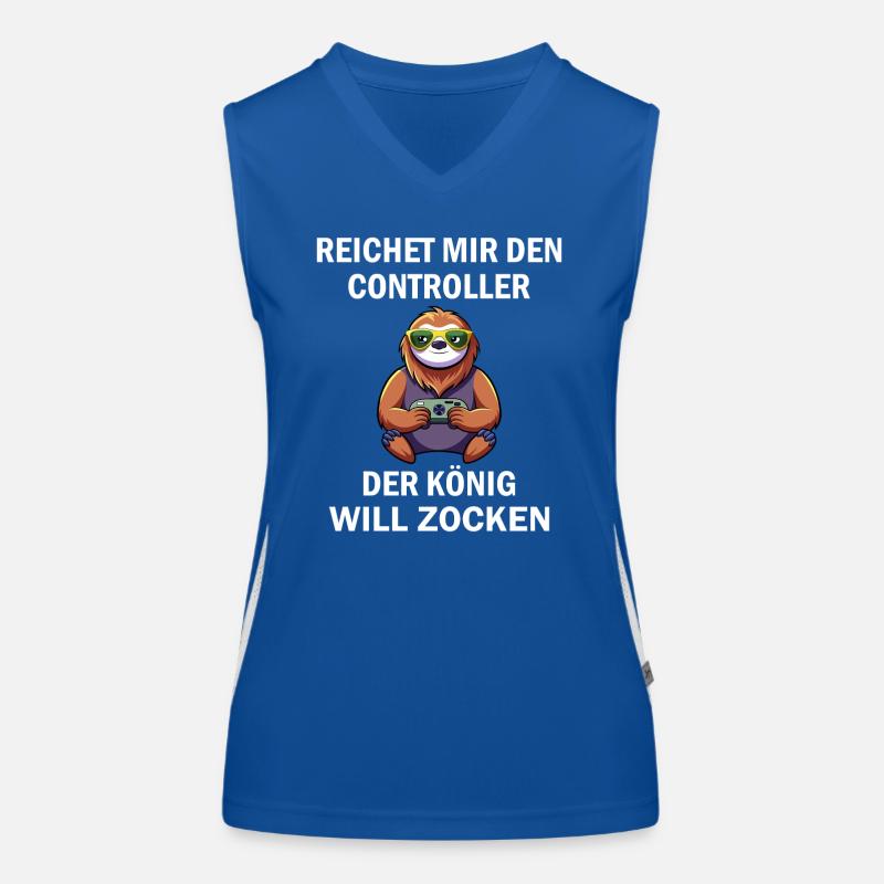 Zocken Reichet mir den Controller König Konsole Funktionelles Kontrast-Tank Top für Frauen