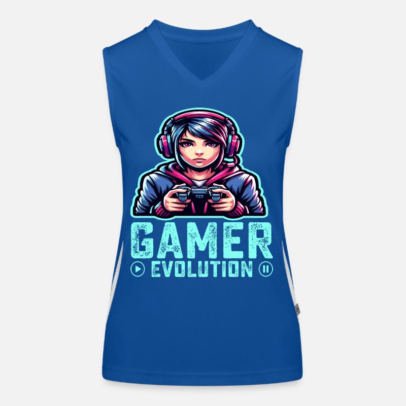 Die Evolution eines Gamers, cooles Gaming-Design Funktionelles Kontrast-Tank Top für Frauen