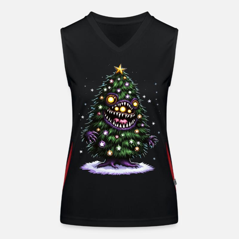 Weihnachtsbaum Monster Funktionelles Kontrast-Tank Top für Frauen