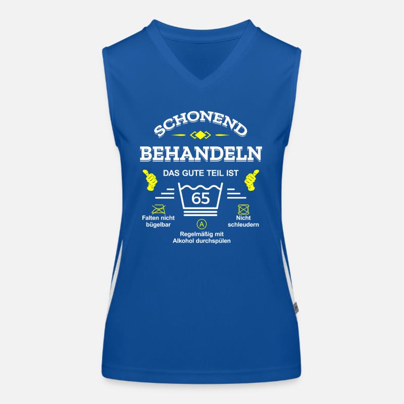 HANDLE MIT SORGFALT – 65 JAHRE PERFEKTION Funktionelles Kontrast-Tank Top für Frauen