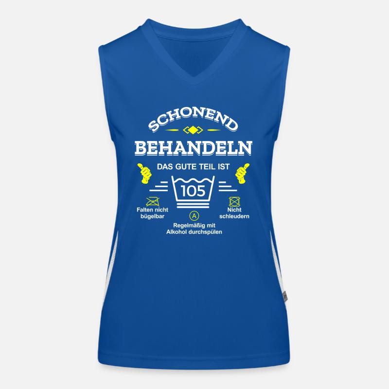 HANDLE MIT SORGFALT – 105 JAHRE PERFEKTION Funktionelles Kontrast-Tank Top für Frauen