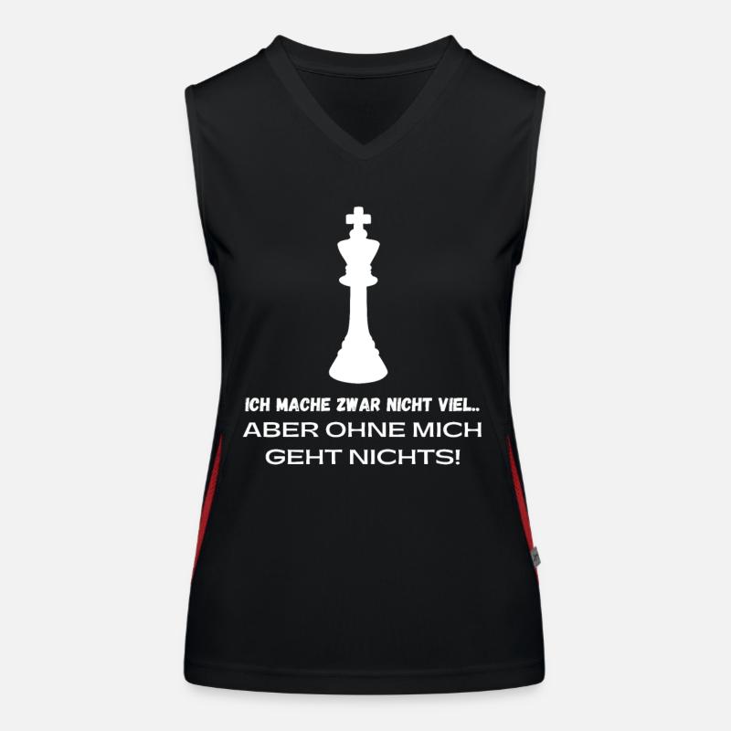 Schach Spruch Geschenk Schachmatt Queens Gambit Funktionelles Kontrast-Tank Top für Frauen