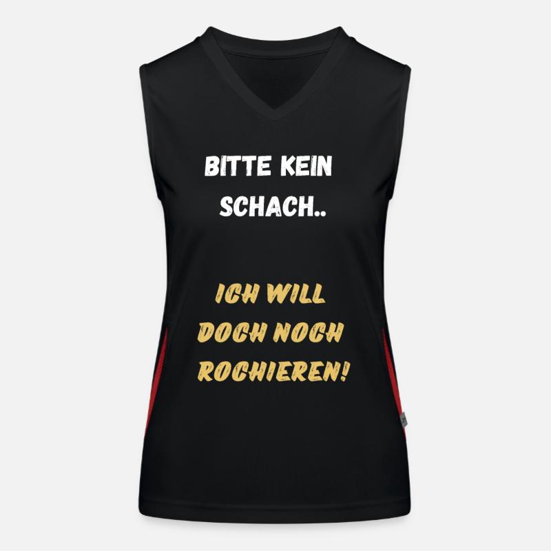 Schach Spruch Geschenk Schachmatt Queens Gambit Funktionelles Kontrast-Tank Top für Frauen