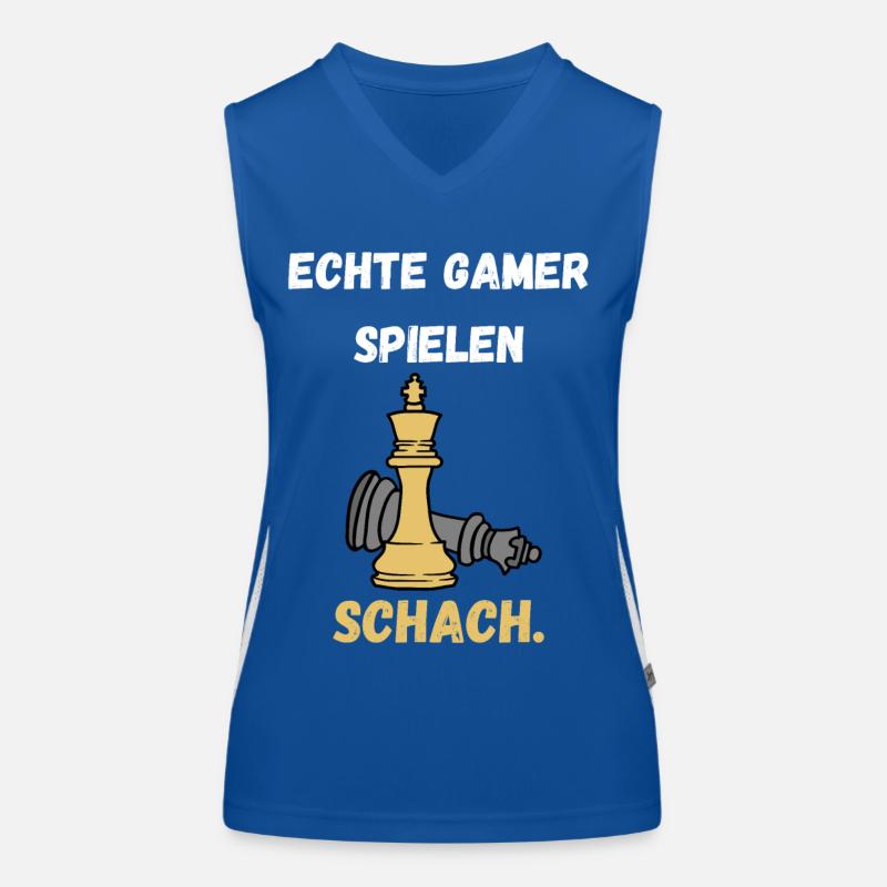 Schach Spruch Geschenk Schachmatt Queens Gambit Funktionelles Kontrast-Tank Top für Frauen