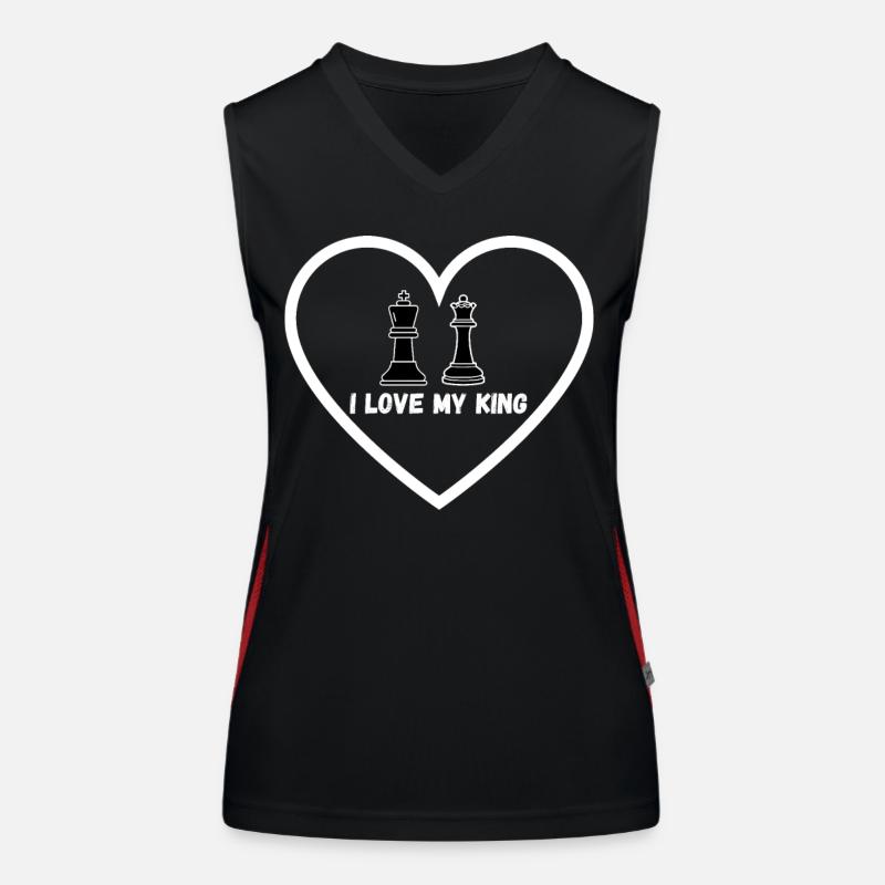 Schach Geschenk Beziehung Queens Gambit Funktionelles Kontrast-Tank Top für Frauen