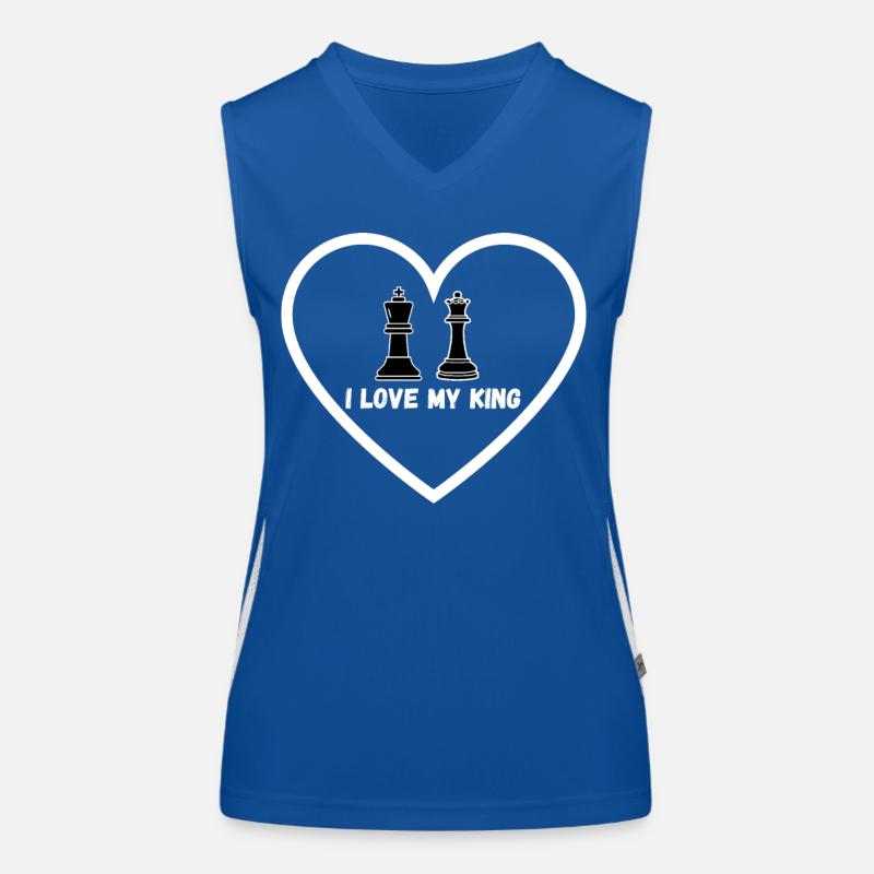 Schach Geschenk Beziehung Queens Gambit Funktionelles Kontrast-Tank Top für Frauen