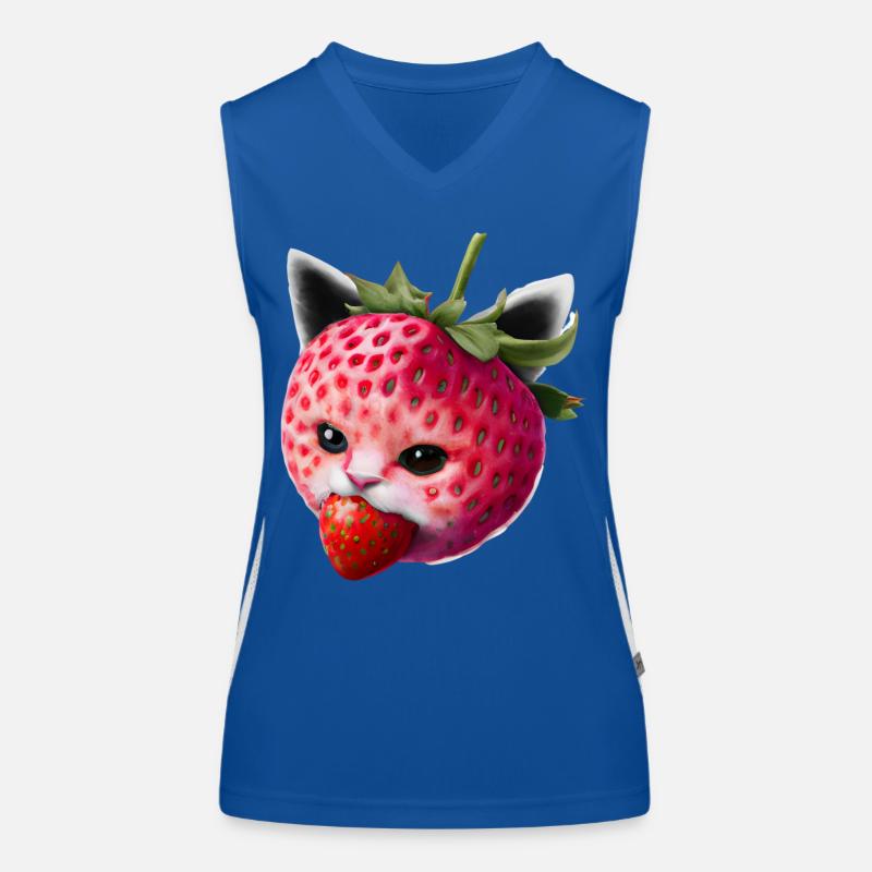 Erdbeerkatze Funktionelles Kontrast-Tank Top für Frauen