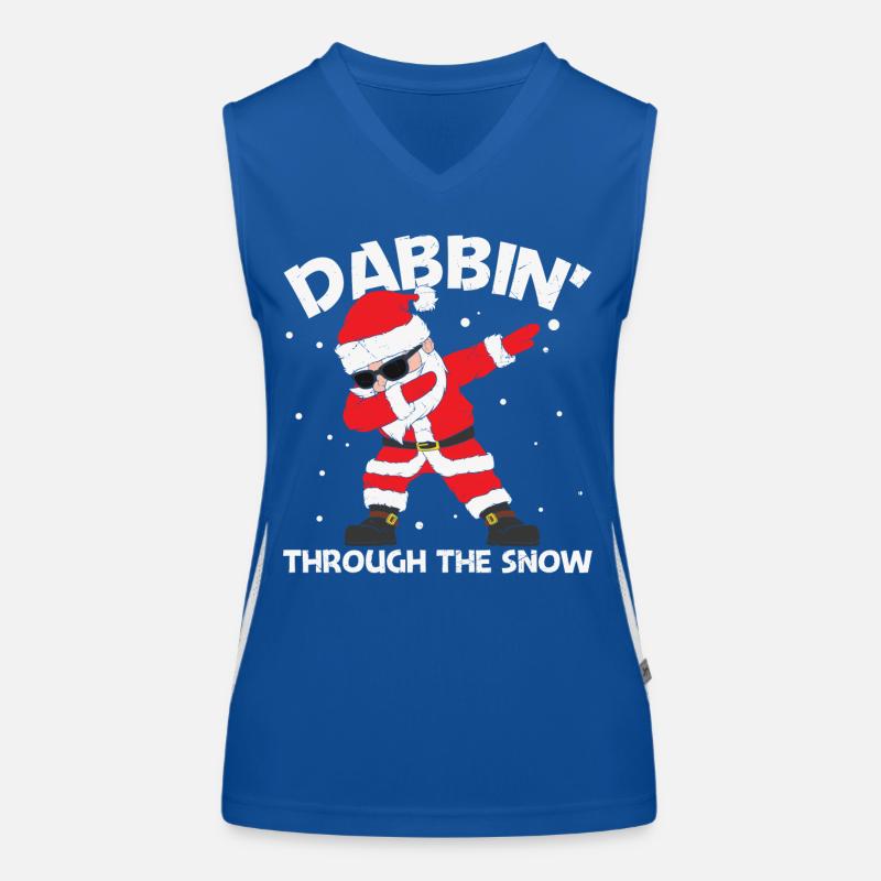 Dapping Trought the Snow- Dapping Weihnachtsmann Funktionelles Kontrast-Tank Top für Frauen