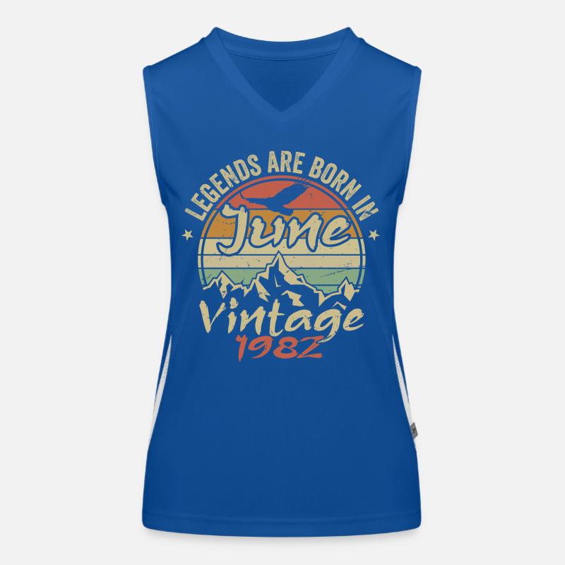 Geburtstag Juni 1982 geboren im Juni 1982 Retro 1982 Funktionelles Kontrast-Tank Top für Frauen