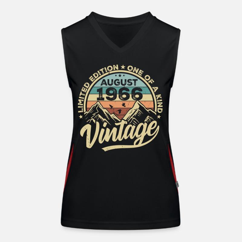 Geburtstag August 1966 Geburtstagsgeschenk August Funktionelles Kontrast-Tank Top für Frauen