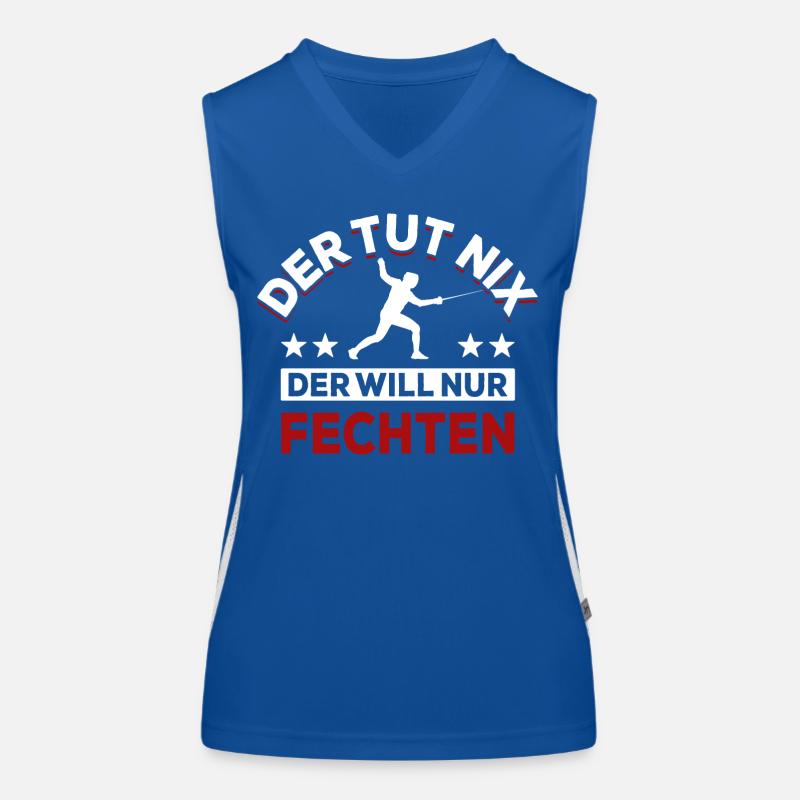 Der tut nix der will nur fechten - Spruch Funktionelles Kontrast-Tank Top für Frauen