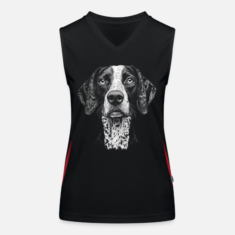 Deutsch Kurzhaar Portrait Hunde Hund Jagdhunde Funktionelles Kontrast-Tank Top für Frauen