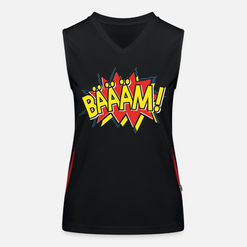 BÄÄÄM Comic Strip Action Bubble - Pop-Art Style Funktionelles Kontrast-Tank Top für Frauen