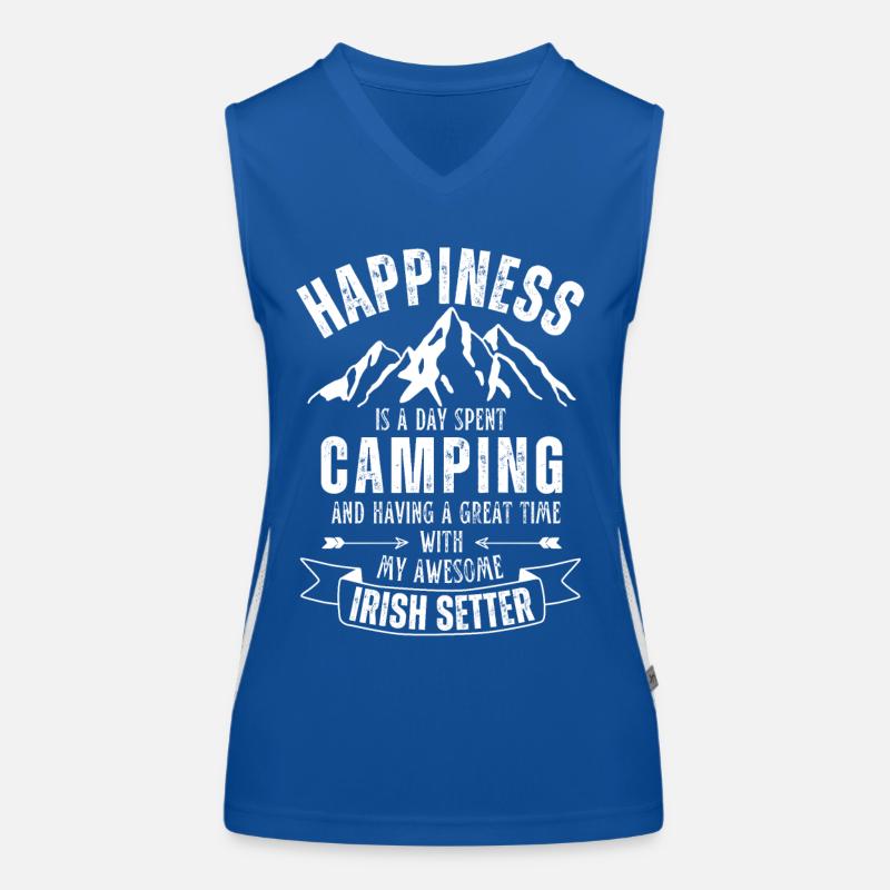 Camping und Irish-Setter Funktionelles Kontrast-Tank Top für Frauen