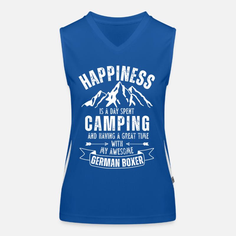 Camping and German Boxer Women's Functional Contrast Tank Top