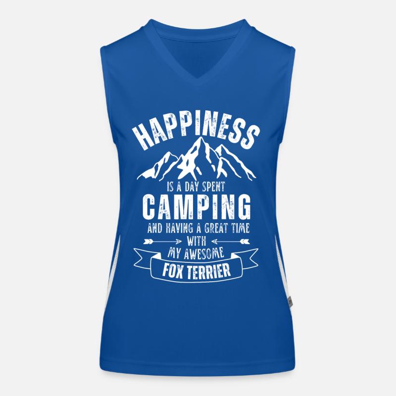 Camping und Fox-Terrier Funktionelles Kontrast-Tank Top für Frauen