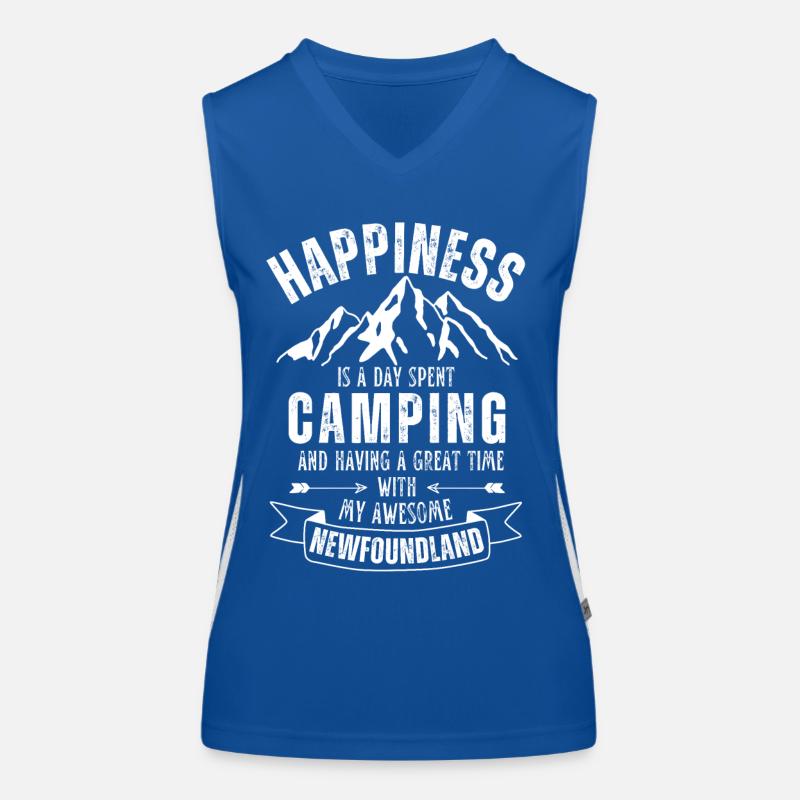 Camping und Neufundländer Funktionelles Kontrast-Tank Top für Frauen