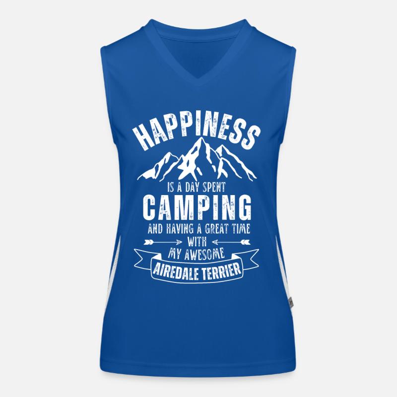 Camping et Airedale Terriers Débardeur respirant contrasté Femme