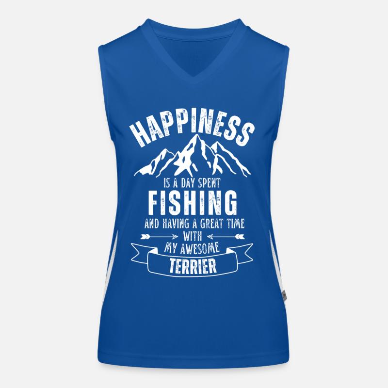 Angeln und Terrier Funktionelles Kontrast-Tank Top für Frauen