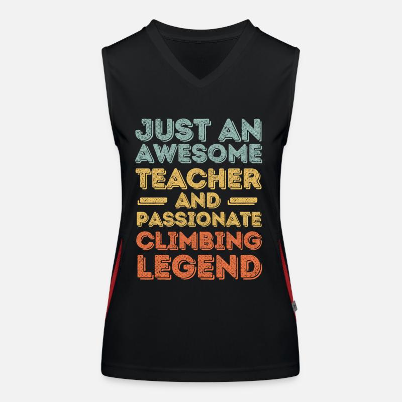 Lehrer Klettern retro Funktionelles Kontrast-Tank Top für Frauen