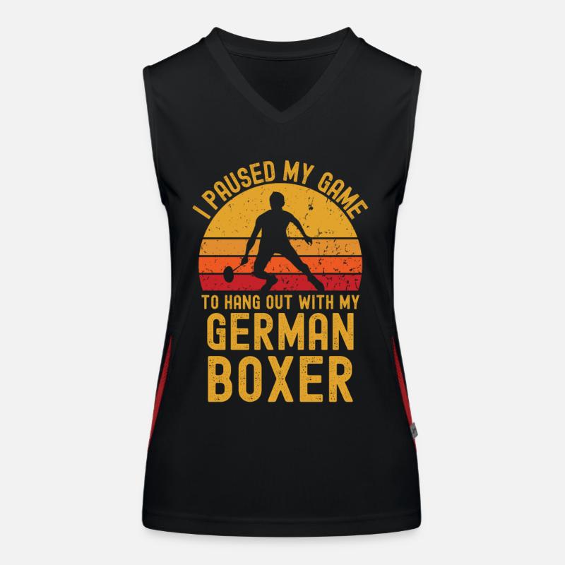 Badminton und Deutscher Boxer Funktionelles Kontrast-Tank Top für Frauen