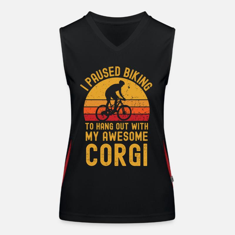Cyclisme et Corgi Débardeur respirant contrasté Femme