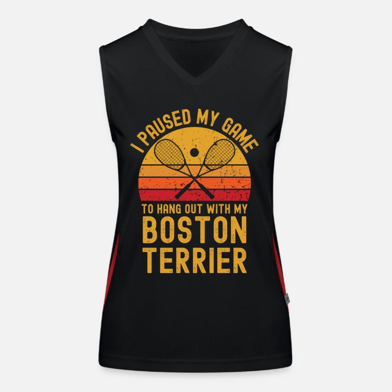 Courge et Boston Terrier Débardeur respirant contrasté Femme