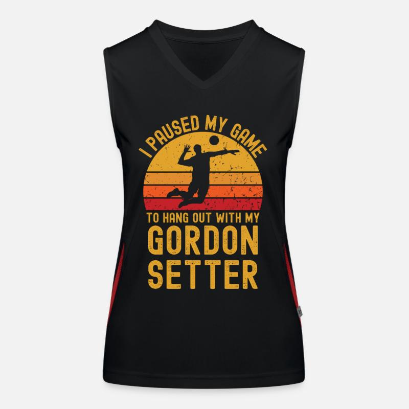 Volleyball and Gordon Setter Women's Functional Contrast Tank Top
