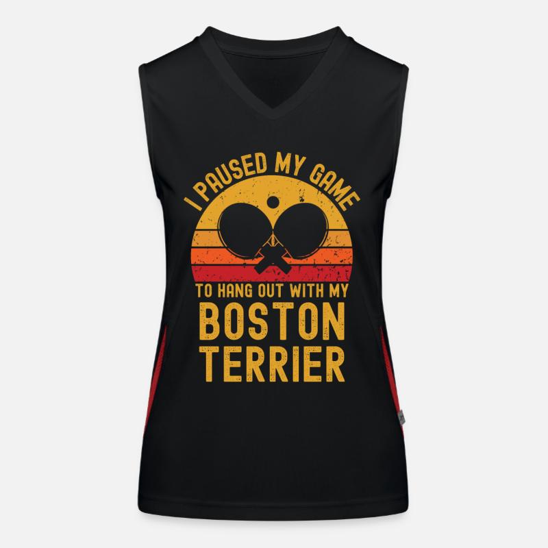 Tennis de table et terriers de Boston Débardeur respirant contrasté Femme