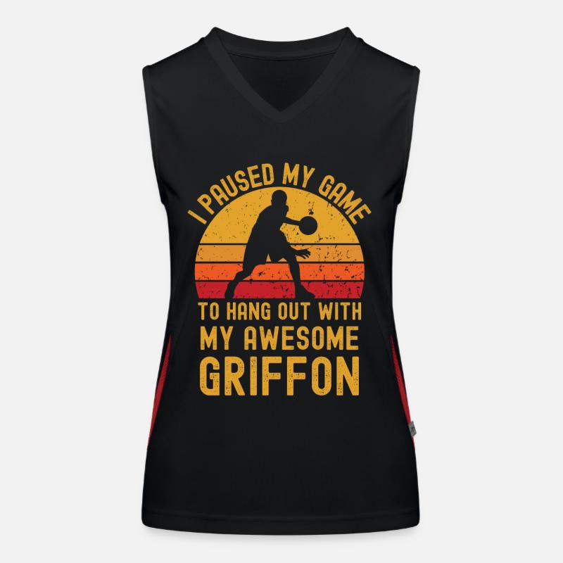 Basketball und Griffon Funktionelles Kontrast-Tank Top für Frauen