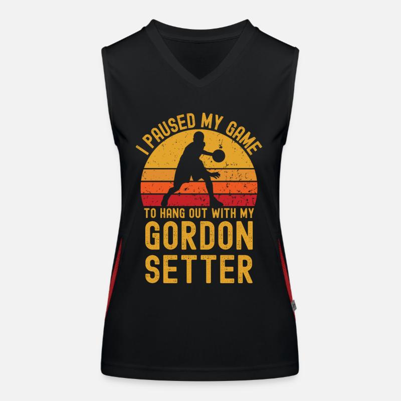 Basketball and Gordon Setter Women's Functional Contrast Tank Top