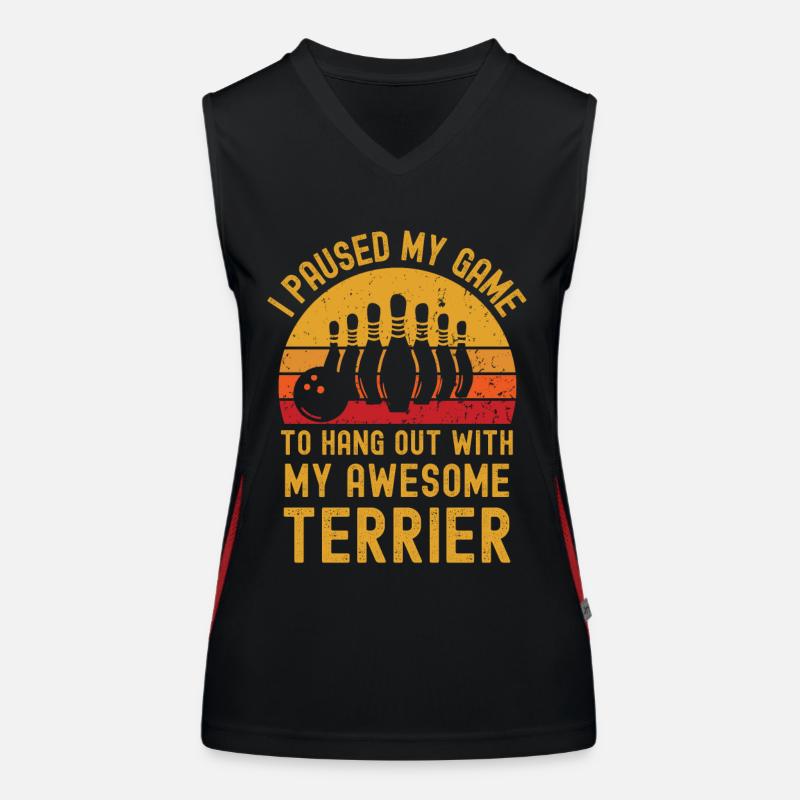 Bowling et terriers Débardeur respirant contrasté Femme