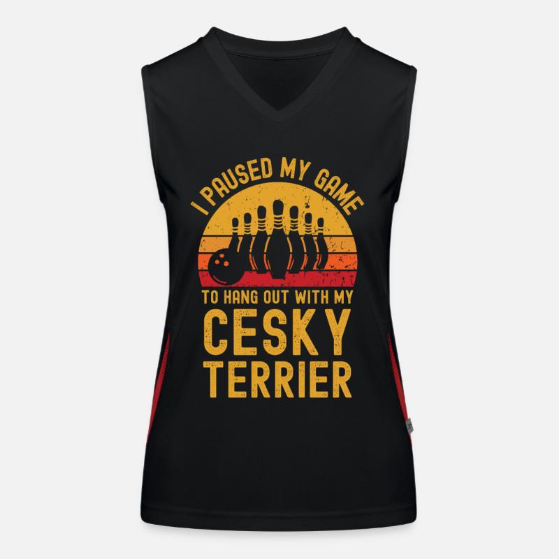 Bowling and Cesky Terriers Women's Functional Contrast Tank Top