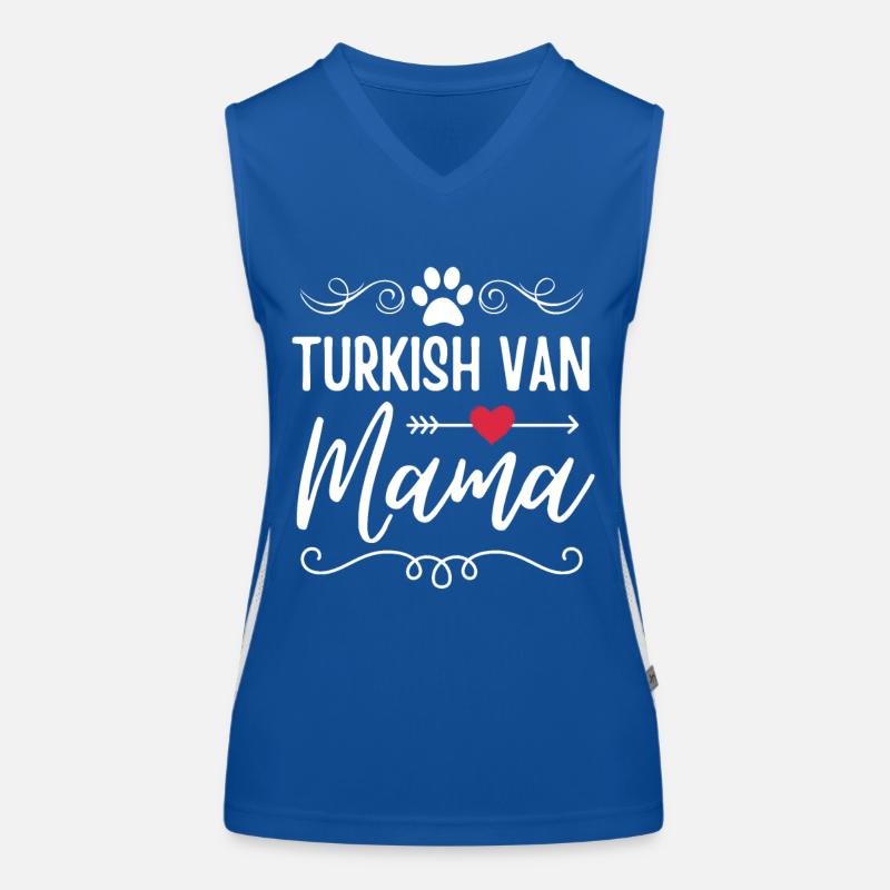 Türkisch-Van Katze Mama Funktionelles Kontrast-Tank Top für Frauen