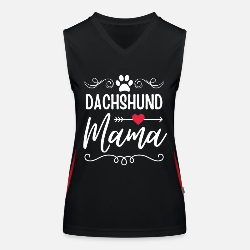 Dackel Mama Funktionelles Kontrast-Tank Top für Frauen