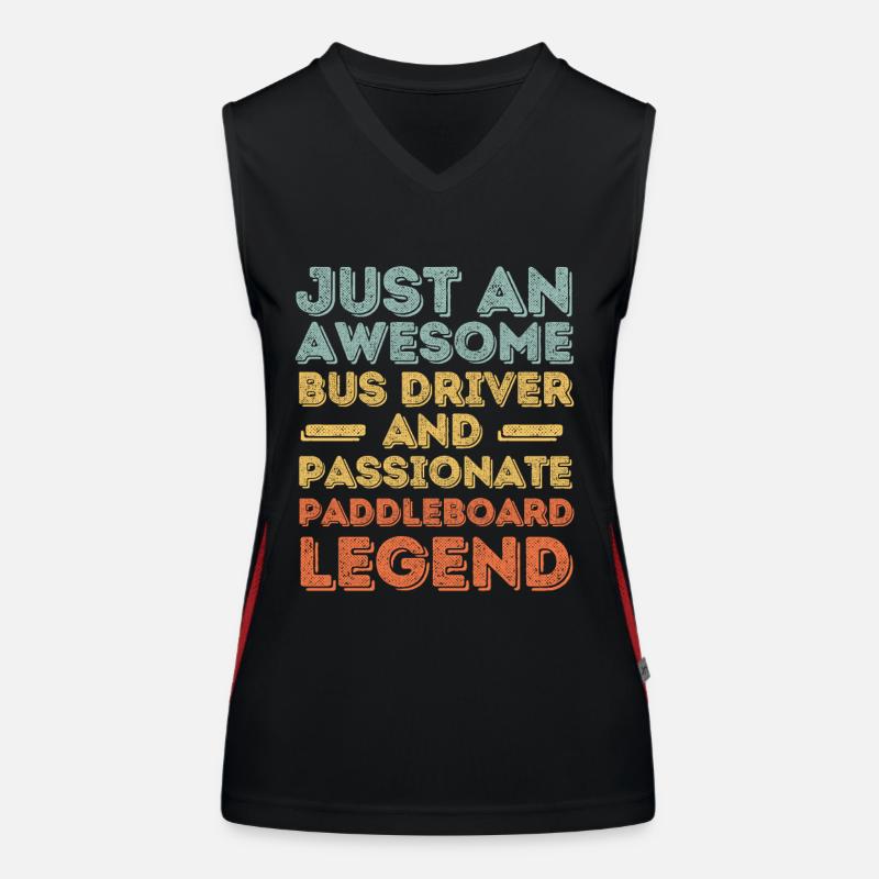 Bus driver paddleboard retro Women's Functional Contrast Tank Top