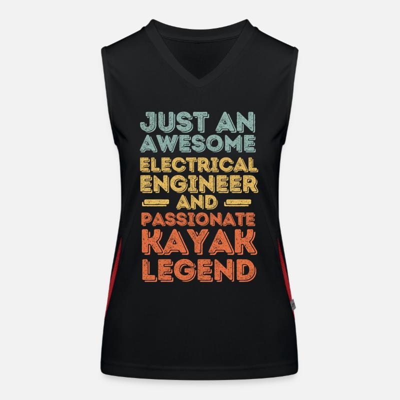 Electrical engineer kayak retro Women's Functional Contrast Tank Top