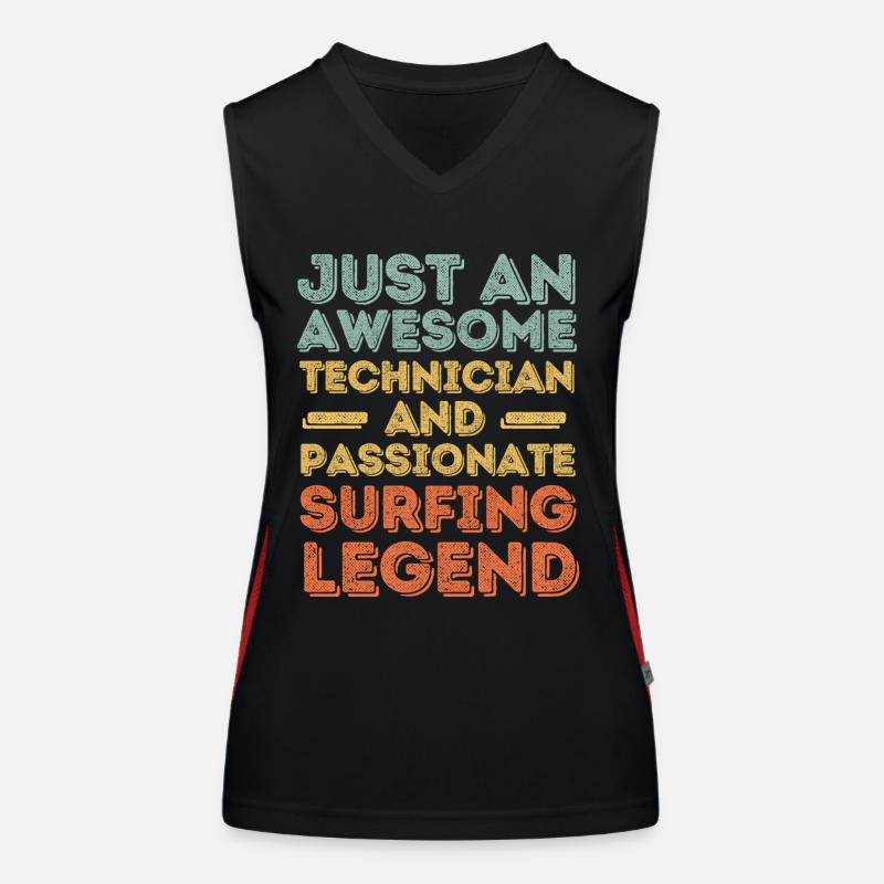 Techniker Surfen retro Funktionelles Kontrast-Tank Top für Frauen